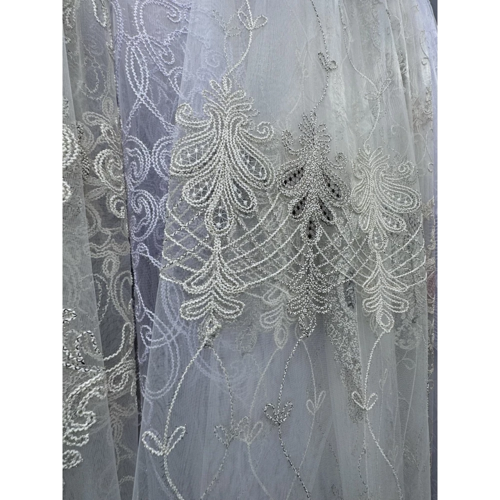 Шикарный фатиновый тюль для зала спальни №116770 на отрез Коричневый