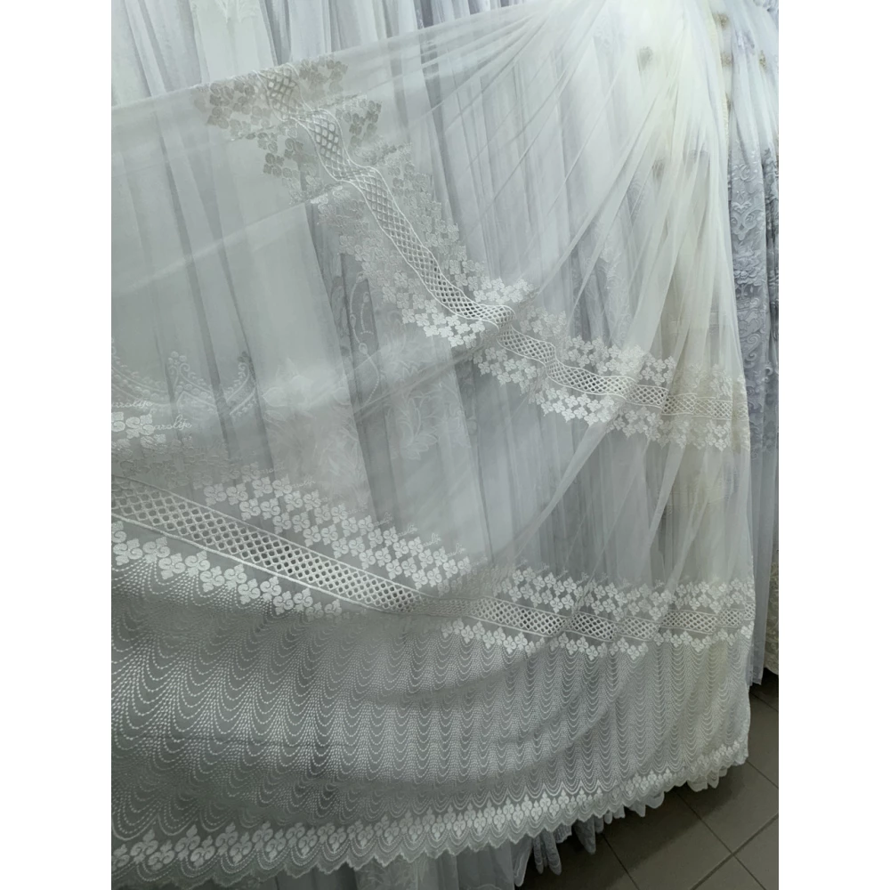 Бамбукова тюль №107-1212 кремовий