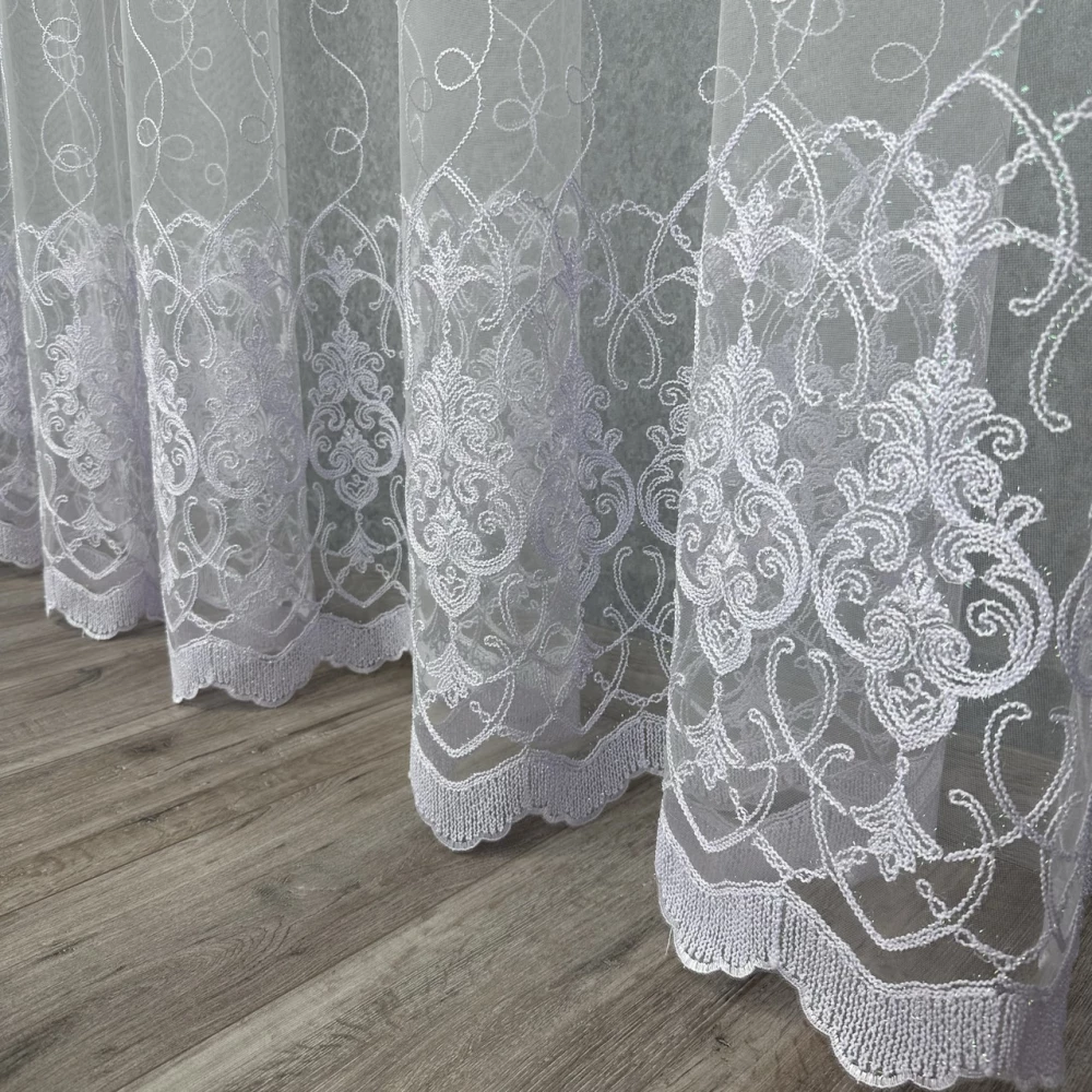 Шикарний фатиновий тюль для залу, спальні №116745 на відріз