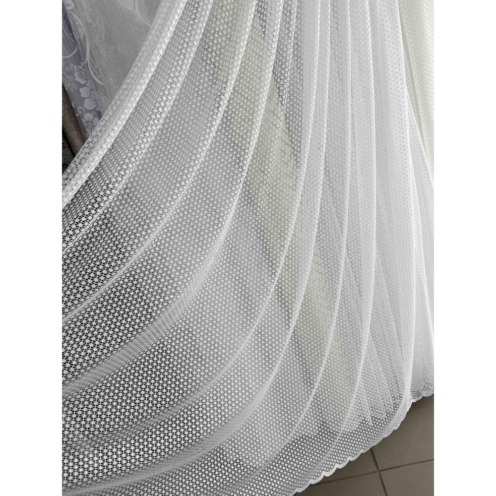 Тюль сетка Снежинка №19462 молочная