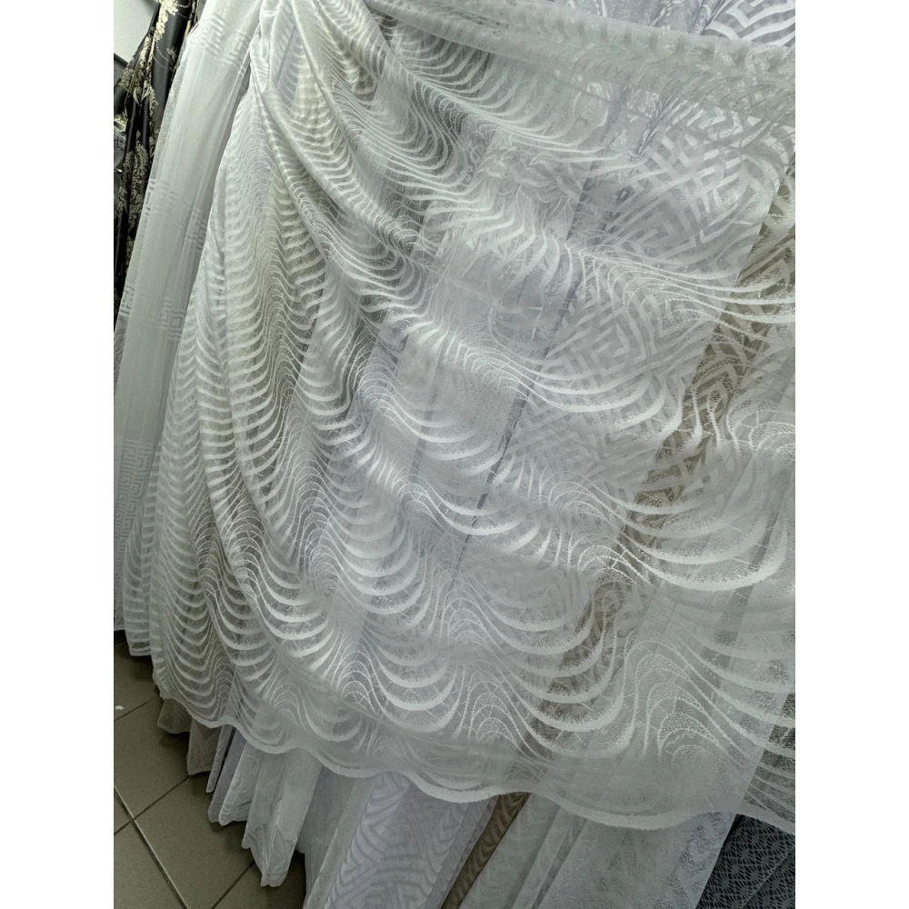 Гардина жаккард Хвиля 18055 білий на відріз