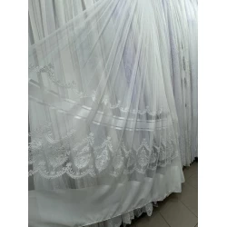 Тюль бамбук с вышивкой Keten 7237 белый