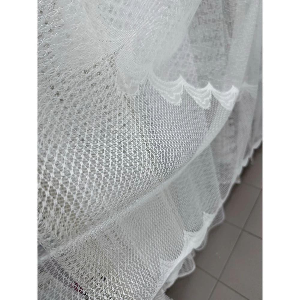 Тюль жаккард №14913 айвори на отрез