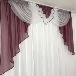 Ламбрекен шифоновий №102 2-2,50 м бордовий
