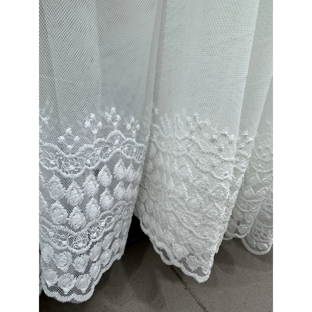 Грек-сітка з вишивкою по низу №12262 молочна