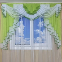 Ламбрекен шифоновий на карниз 2м №422 салатовий