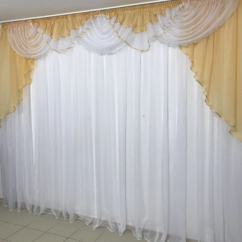 Ламбрекен шифоновый №103 на карниз 3-3,5м абрикос