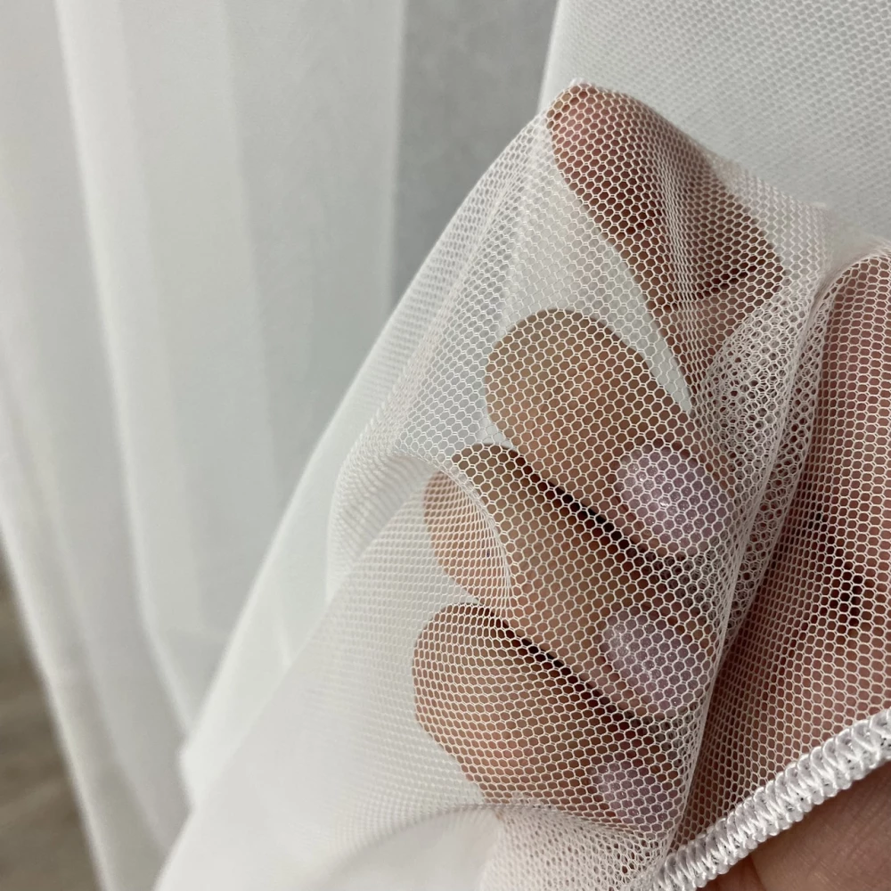 Тюль однотонна грек-сітка біла