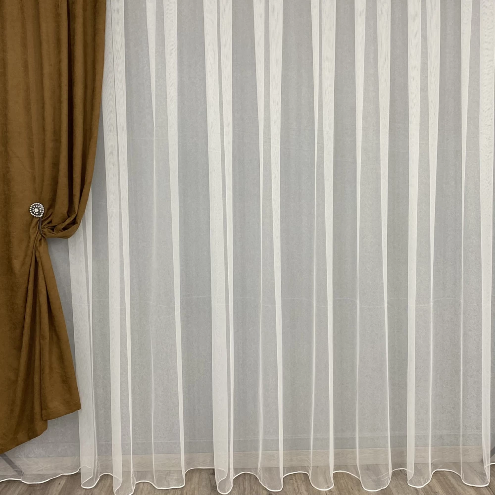 Тюль однотонна грек-сітка біла