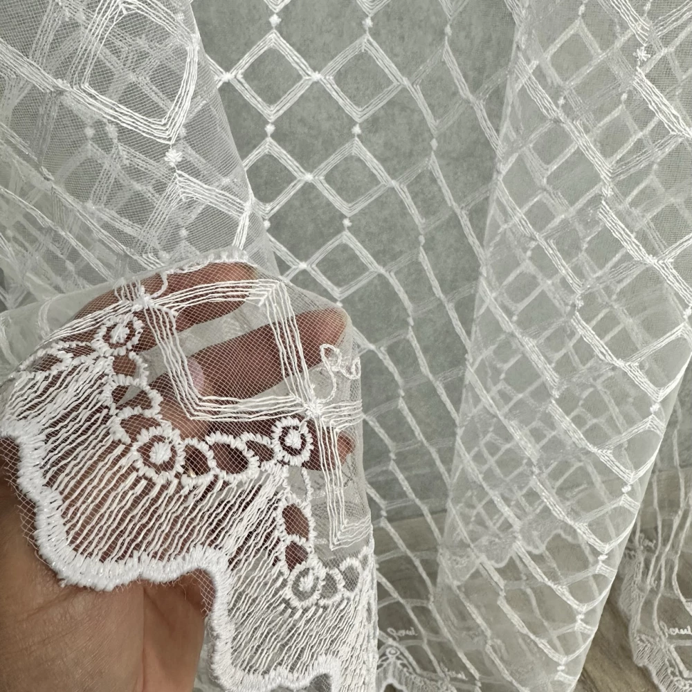 Качественный фатиновый тюль с вышивкой №16012 на отрез