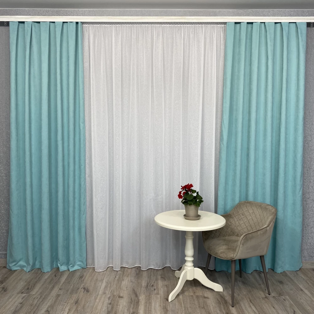 Готові штори Мікровелюр м“ята