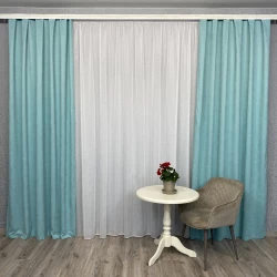 Готові штори Мікровелюр м“ята