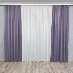 Готові штори однотонні Мікровелюр лаванда