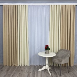 Штори мікровелюр Дует №450 беж-крем