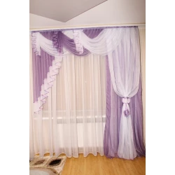 Ламбрекен зі шторкою Агнія 2,50 м бузковий