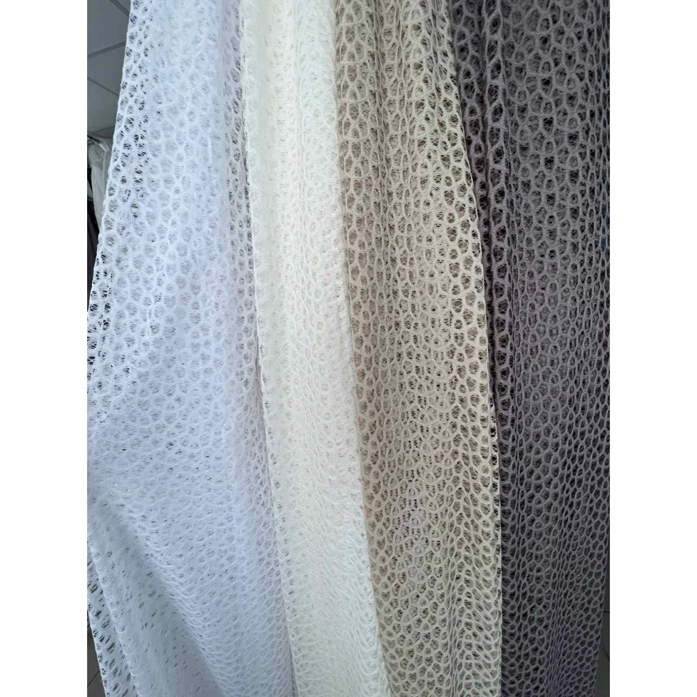 Тюль гепюр сітка №1381 Мокко