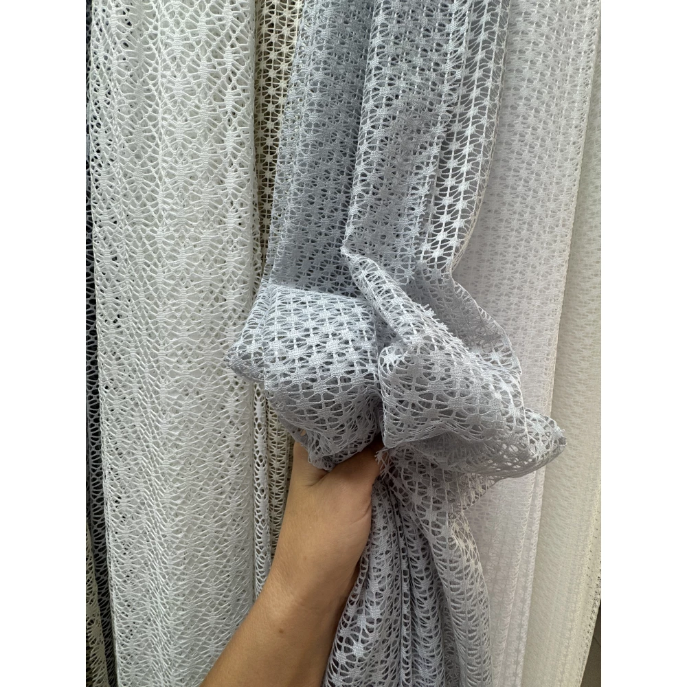 Тюль сітка Сніжинка №19462 сіра 