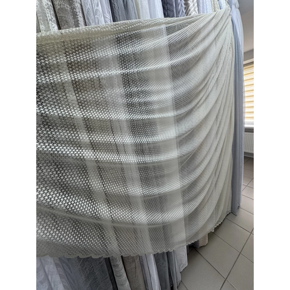 Тюль сітка Сніжинка №19462 бежева 