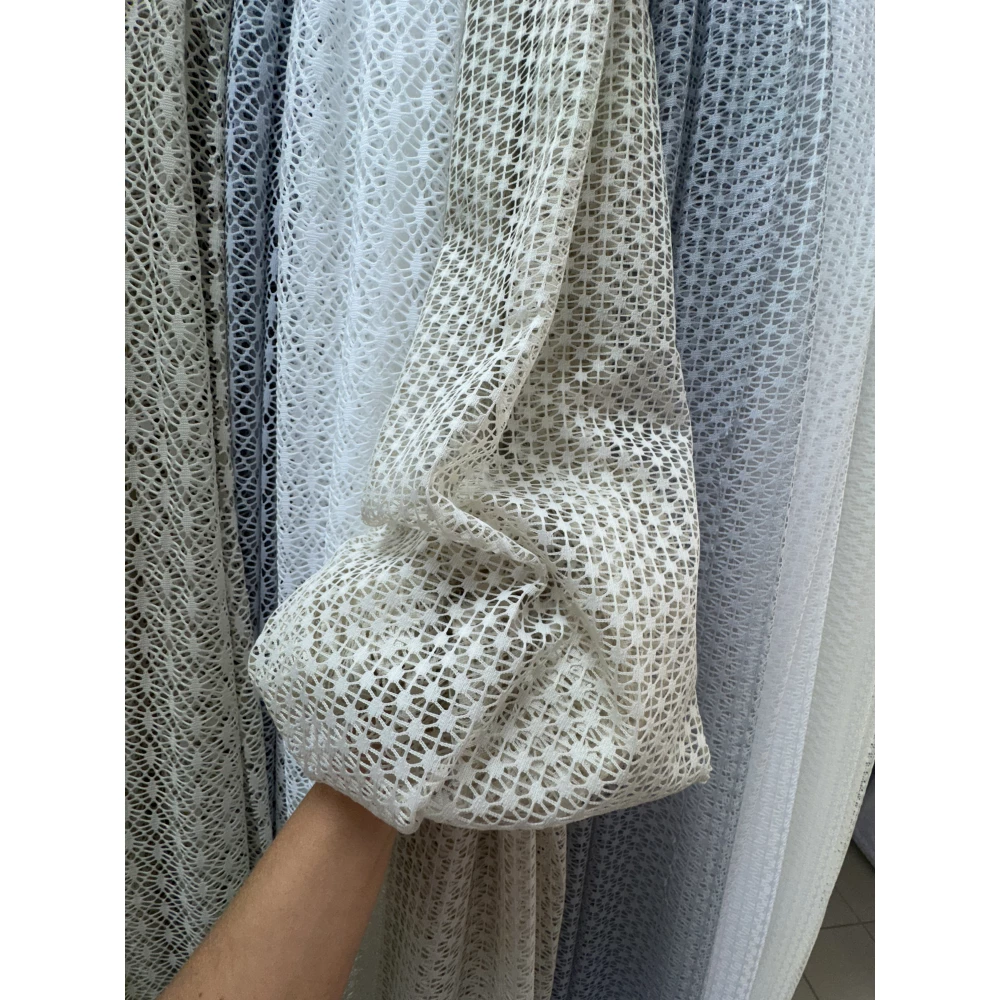 Тюль сітка Сніжинка №19462 бежева 